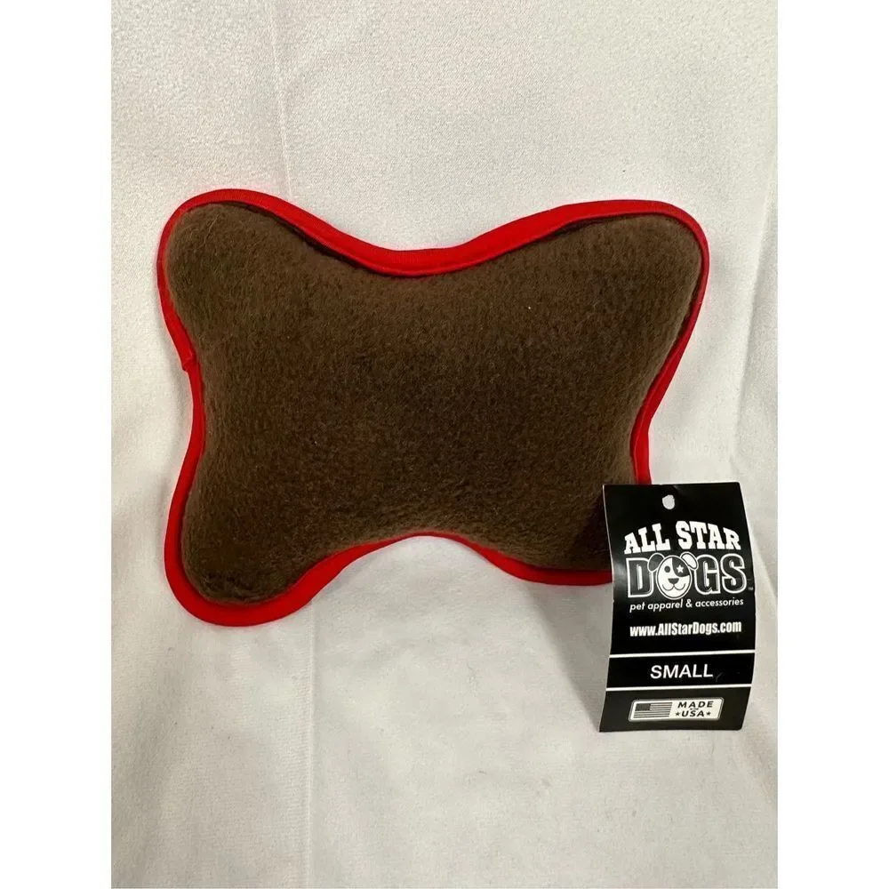 NWOT Brown University Dog Toy Bone Shaped Fleece with Squeaker￼ Fleece 8”